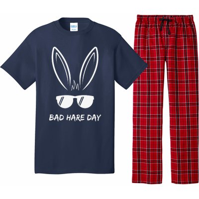 Bad Hare Day Funny Bunny Rabbit Design Glasses Cool Meme Pun Pajama Set