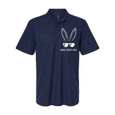 Bad Hare Day Funny Bunny Rabbit Design Glasses Cool Meme Pun Softstyle Adult Sport Polo