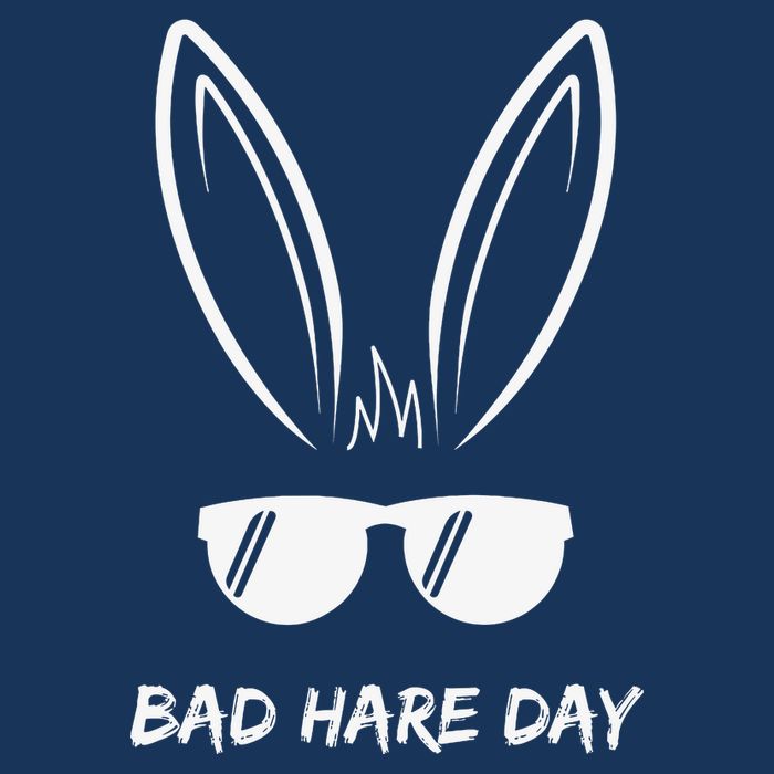 Bad Hare Day Funny Bunny Rabbit Design Glasses Cool Meme Pun 16 in Basic Backpack