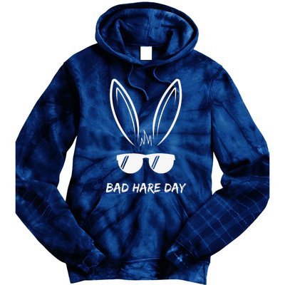 Bad Hare Day Funny Bunny Rabbit Design Glasses Cool Meme Pun Tie Dye Hoodie