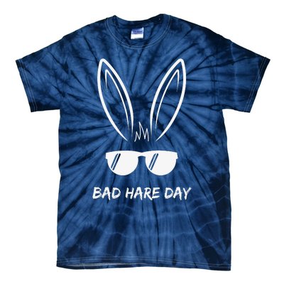 Bad Hare Day Funny Bunny Rabbit Design Glasses Cool Meme Pun Tie-Dye T-Shirt