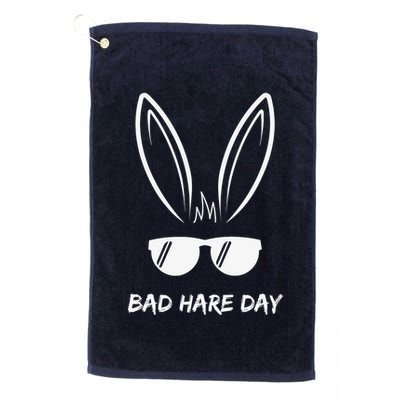 Bad Hare Day Funny Bunny Rabbit Design Glasses Cool Meme Pun Golf Towel