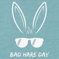 Bad Hare Day Funny Bunny Rabbit Design Glasses Cool Meme Pun Sueded Cloud Jersey T-Shirt