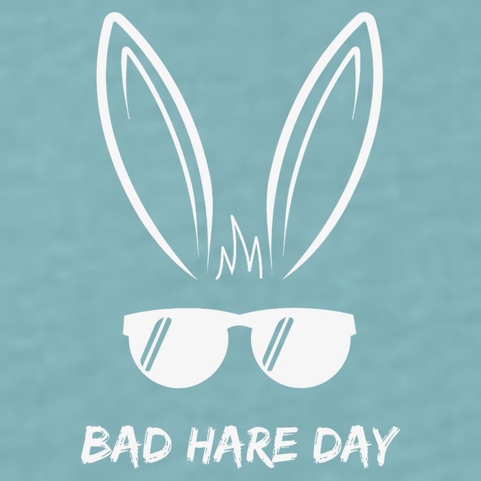 Bad Hare Day Funny Bunny Rabbit Design Glasses Cool Meme Pun Sueded Cloud Jersey T-Shirt