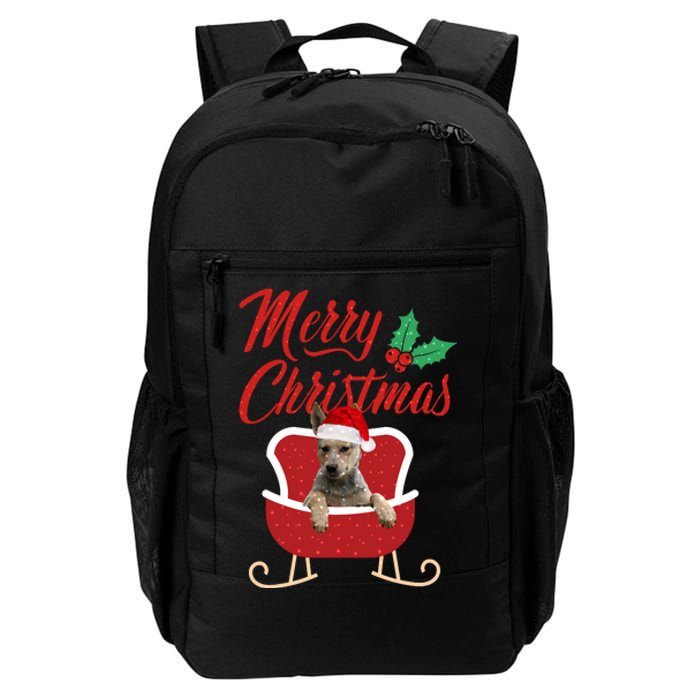 Blue Heeler Dog Merry Christmas Design For The Holiday Season! Daily Commute Backpack