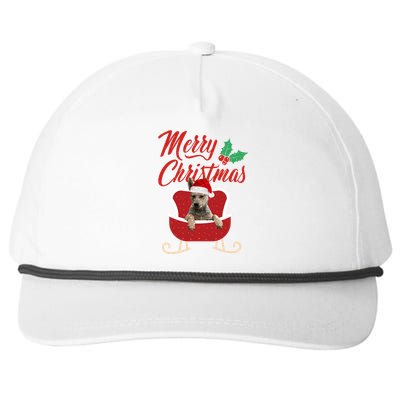 Blue Heeler Dog Merry Christmas Design For The Holiday Season! Snapback Five-Panel Rope Hat