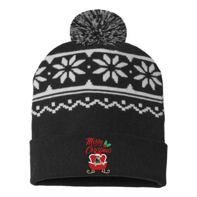 Blue Heeler Dog Merry Christmas Design For The Holiday Season! USA-Made Snowflake Beanie