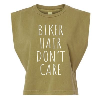 Biker Hair Don't Care Gift For Bike Lovers Gift Garment-Dyed Women's Muscle Tee