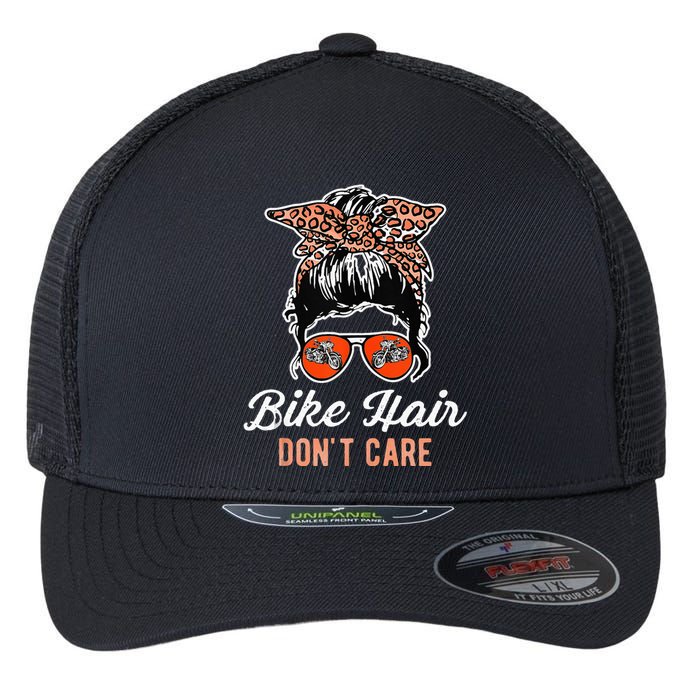 Bike Hair Dont Care Motorcycle Rider Biker Flexfit Unipanel Trucker Cap