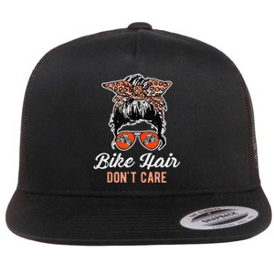 Bike Hair Dont Care Motorcycle Rider Biker Flat Bill Trucker Hat