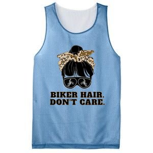 Biker Hair Don't Care For Bike Lovers Messy Bun Mothers Day Cute Gift Mesh Reversible Basketball Jersey Tank