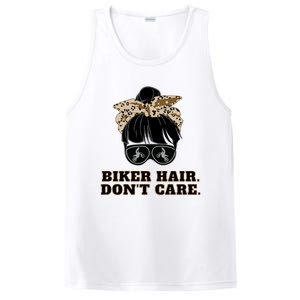 Biker Hair Don't Care For Bike Lovers Messy Bun Mothers Day Cute Gift PosiCharge Competitor Tank