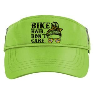 Biker Hair Don't Care For Bike Lovers Messy Bun Cool Gift Adult Drive Performance Visor