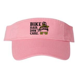 Biker Hair Don't Care For Bike Lovers Messy Bun Cool Gift Valucap Bio-Washed Visor