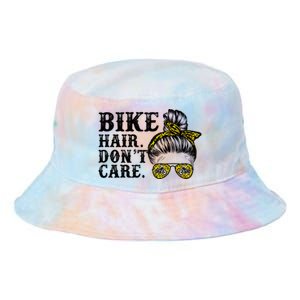 Biker Hair Don't Care For Bike Lovers Messy Bun Cool Gift Tie Dye Newport Bucket Hat