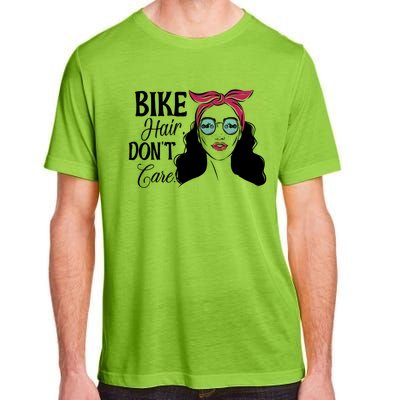 Biker Hair Don't Care Gift For Bike Lovers Messy Bun Gift Adult ChromaSoft Performance T-Shirt