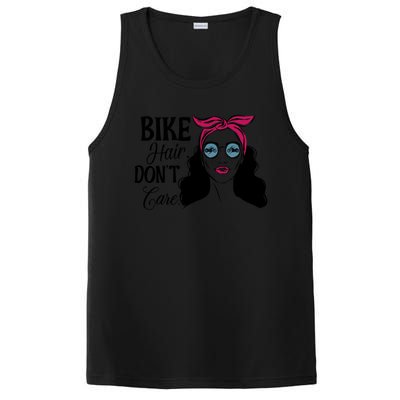 Biker Hair Don't Care Gift For Bike Lovers Messy Bun Gift PosiCharge Competitor Tank