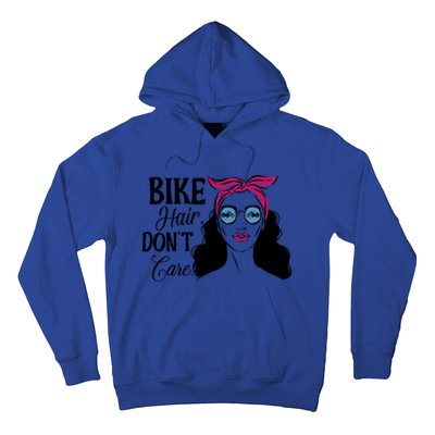 Biker Hair Don't Care Gift For Bike Lovers Messy Bun Gift Hoodie