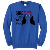 Biker Hair Don't Care Gift For Bike Lovers Messy Bun Gift Sweatshirt