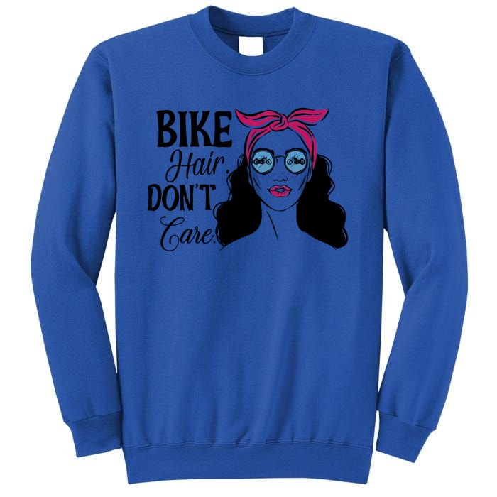 Biker Hair Don't Care Gift For Bike Lovers Messy Bun Gift Sweatshirt