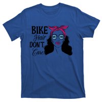 Biker Hair Don't Care Gift For Bike Lovers Messy Bun Gift T-Shirt