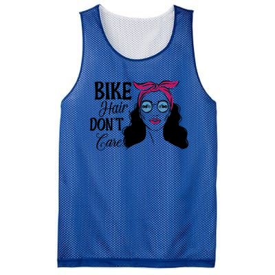 Biker Hair Don't Care Gift For Bike Lovers Messy Bun Gift Mesh Reversible Basketball Jersey Tank