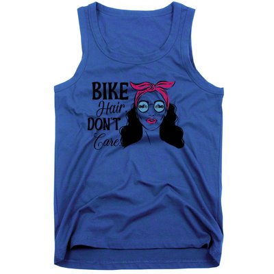 Biker Hair Don't Care Gift For Bike Lovers Messy Bun Gift Tank Top