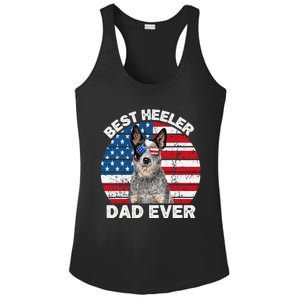 Blue Heeler Dad Usa American Flag Australian Cattle Dog Ladies PosiCharge Competitor Racerback Tank