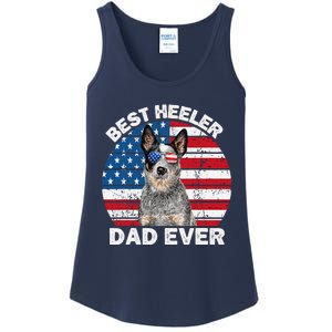 Blue Heeler Dad Usa American Flag Australian Cattle Dog Ladies Essential Tank