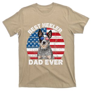 Blue Heeler Dad Usa American Flag Australian Cattle Dog T-Shirt