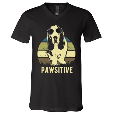 Basset Hound Dog Breed V-Neck T-Shirt