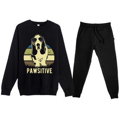 Basset Hound Dog Breed Premium Crewneck Sweatsuit Set