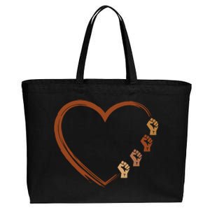 Black History Diversity Heart Cotton Canvas Jumbo Tote