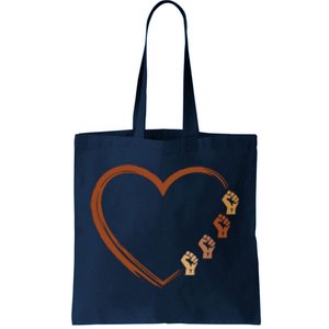 Black History Diversity Heart Tote Bag