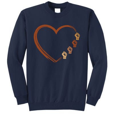 Black History Diversity Heart Tall Sweatshirt