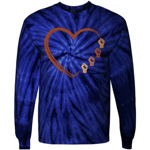 Black History Diversity Heart Tie-Dye Long Sleeve Shirt