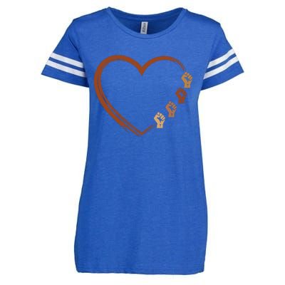 Black History Diversity Heart Enza Ladies Jersey Football T-Shirt