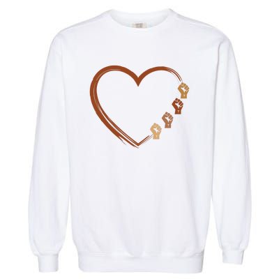 Black History Diversity Heart Garment-Dyed Sweatshirt