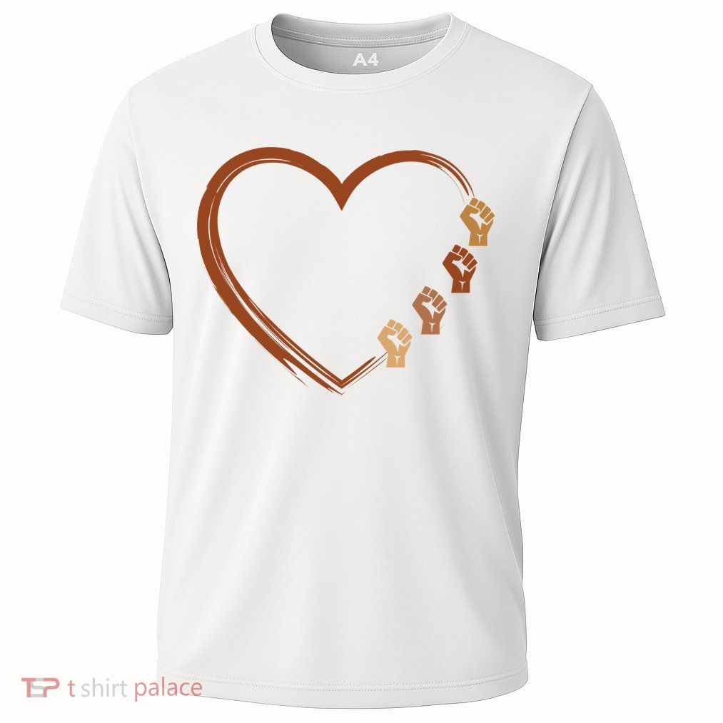 Black History Diversity Heart Cooling Performance Crew T-Shirt