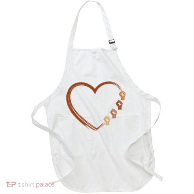 Black History Diversity Heart Full-Length Apron With Pockets