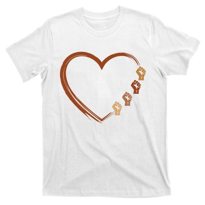 Black History Diversity Heart T-Shirt