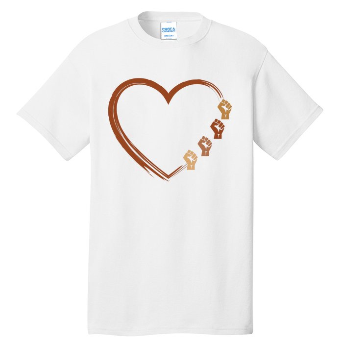 Black History Diversity Heart Tall T-Shirt