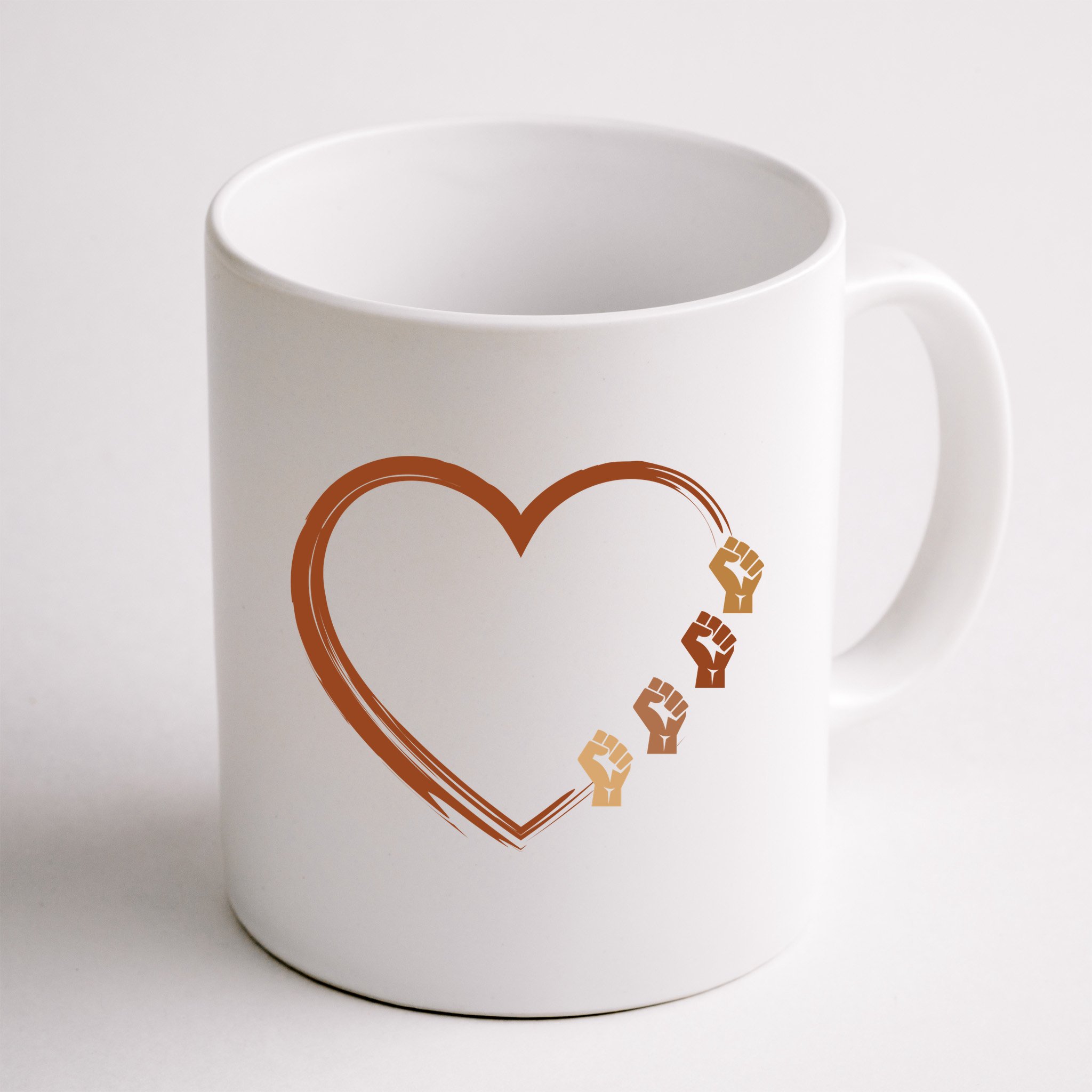 Black History Diversity Heart Mug