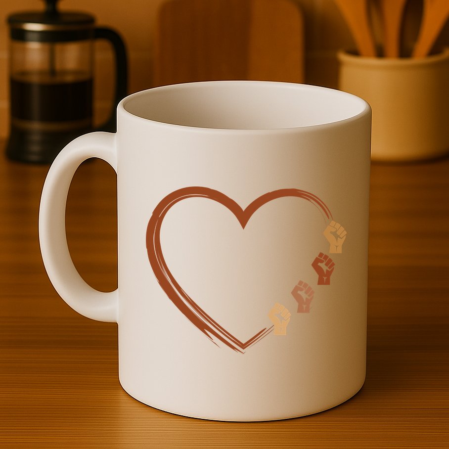 Black History Diversity Heart Mug
