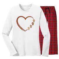 Black History Diversity Heart Women's Long Sleeve Flannel Pajama Set 