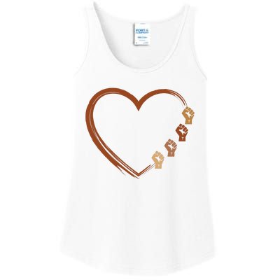 Black History Diversity Heart Ladies Essential Tank