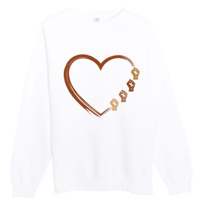 Black History Diversity Heart Premium Crewneck Sweatshirt