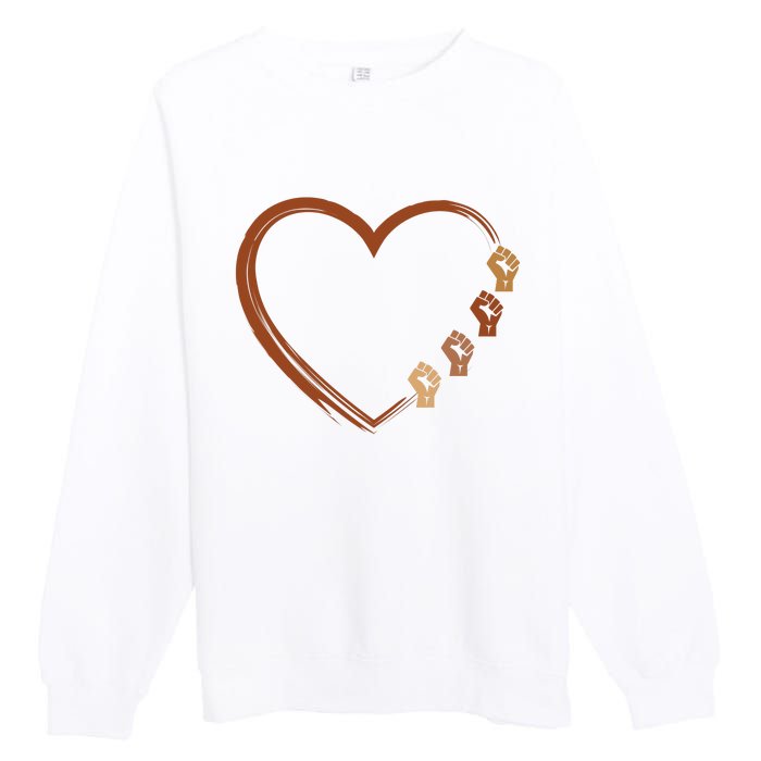 Black History Diversity Heart Premium Crewneck Sweatshirt