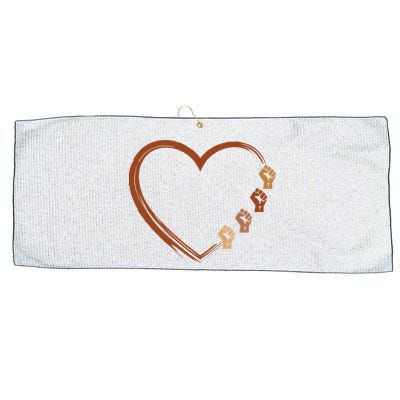 Black History Diversity Heart Large Microfiber Waffle Golf Towel