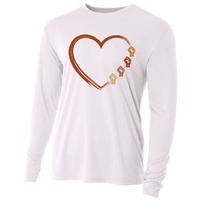 Black History Diversity Heart Cooling Performance Long Sleeve Crew